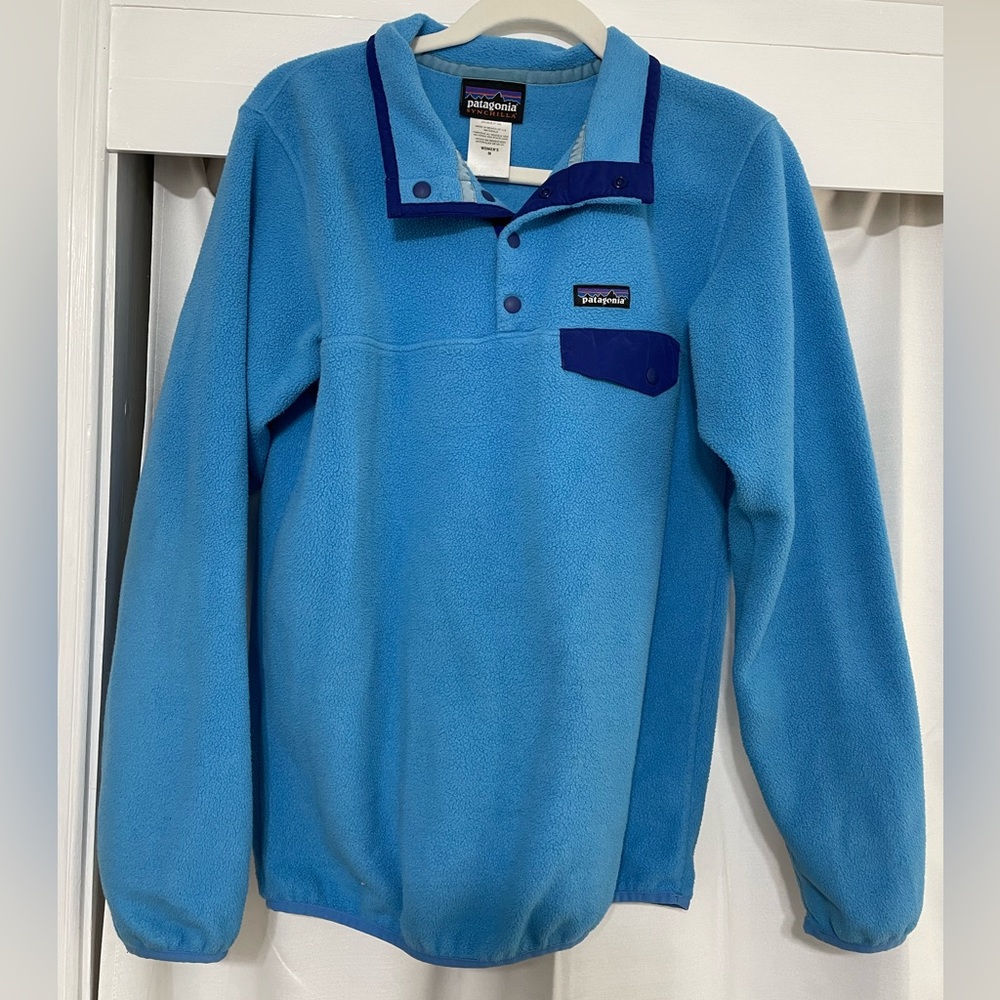 Womens blue lightweight synchilla snap-t fleece pullover